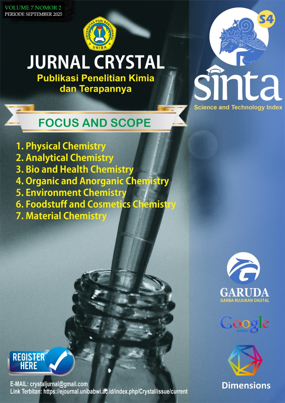 					View Vol. 7 No. 2 (2025): Literasi Artikel Penelitian Kimia
				
